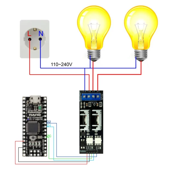 4 Kanal AC Licht Dimmer Modul, 3,3 V/5V logic, AC 50/60hz, 110V ~ 400V, je 10A - Image 5