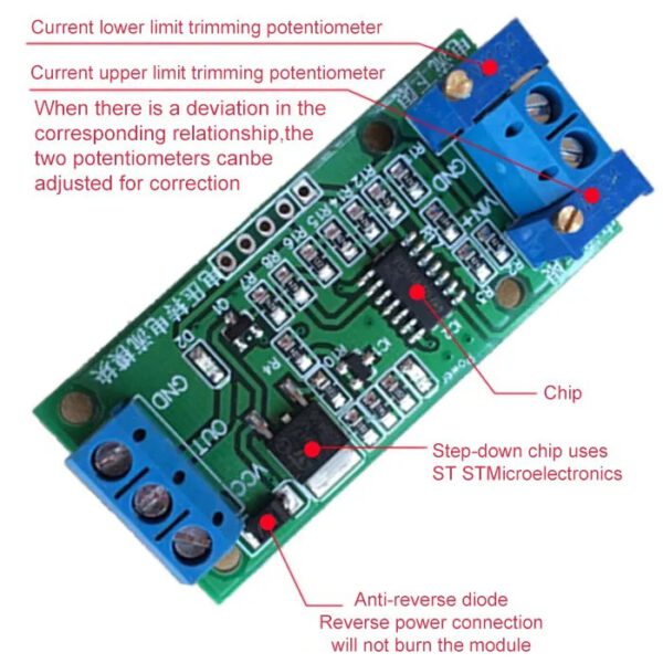Spannung zu Strom Signal Konverter Modul 0-5V 0-10V 0-24V zu 0 -20mA / 4 -20mA - Image 3