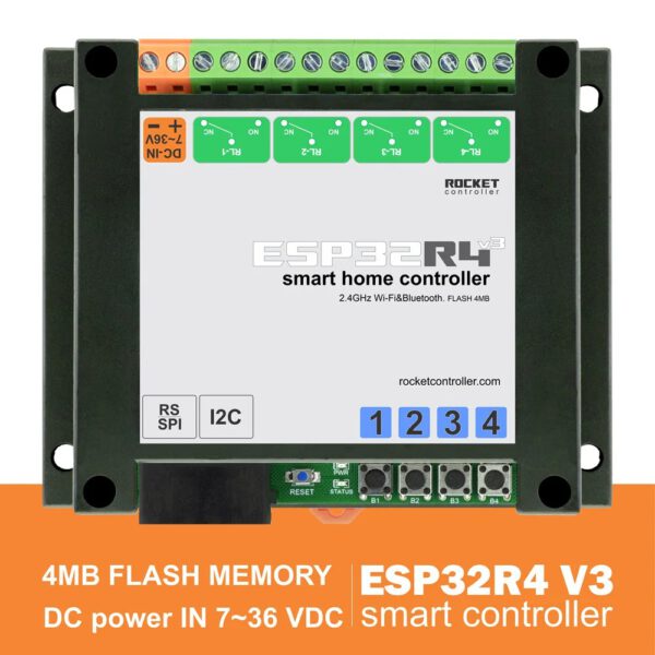 ESP Home assistant 4 Relais controller board TASMOTA Smart-Home-system ESP32R4 - Image 2