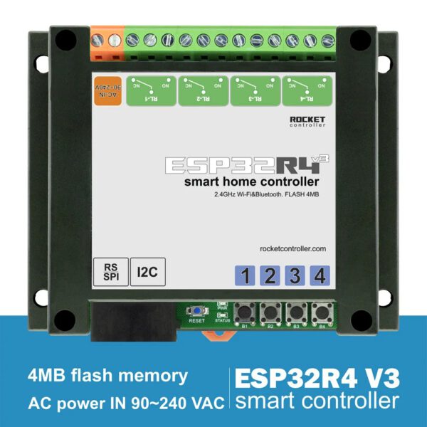 ESP Home assistant 4 Relais controller board TASMOTA Smart-Home-system ESP32R4 - Image 3