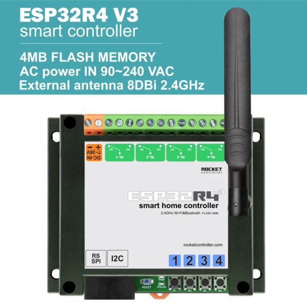 ESP Home assistant 4 Relais controller board TASMOTA Smart-Home-system ESP32R4