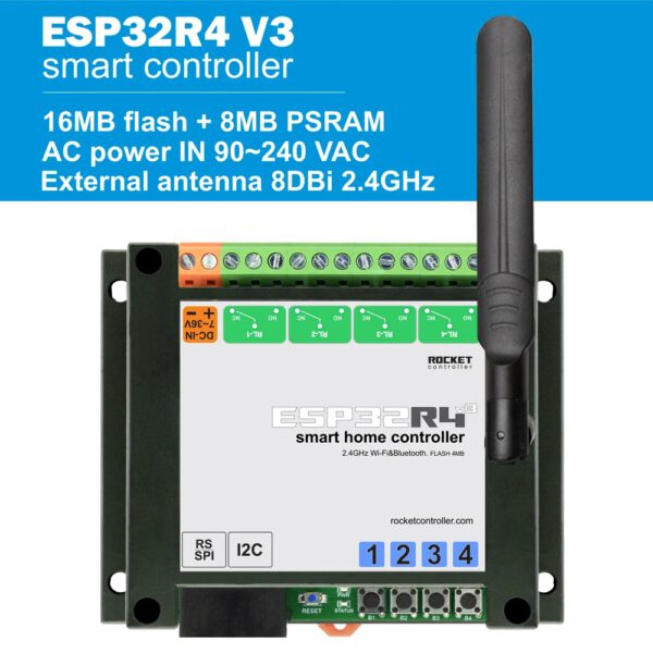 ESP Home assistant 4 Relais controller board TASMOTA Smart-Home-system ESP32R4 - Image 5